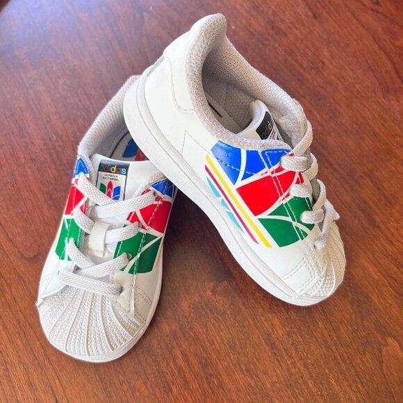 adidas‎ Originals Superstar Pure Colorful Trefoil White - Toddler 6 - Picture 1 of 8